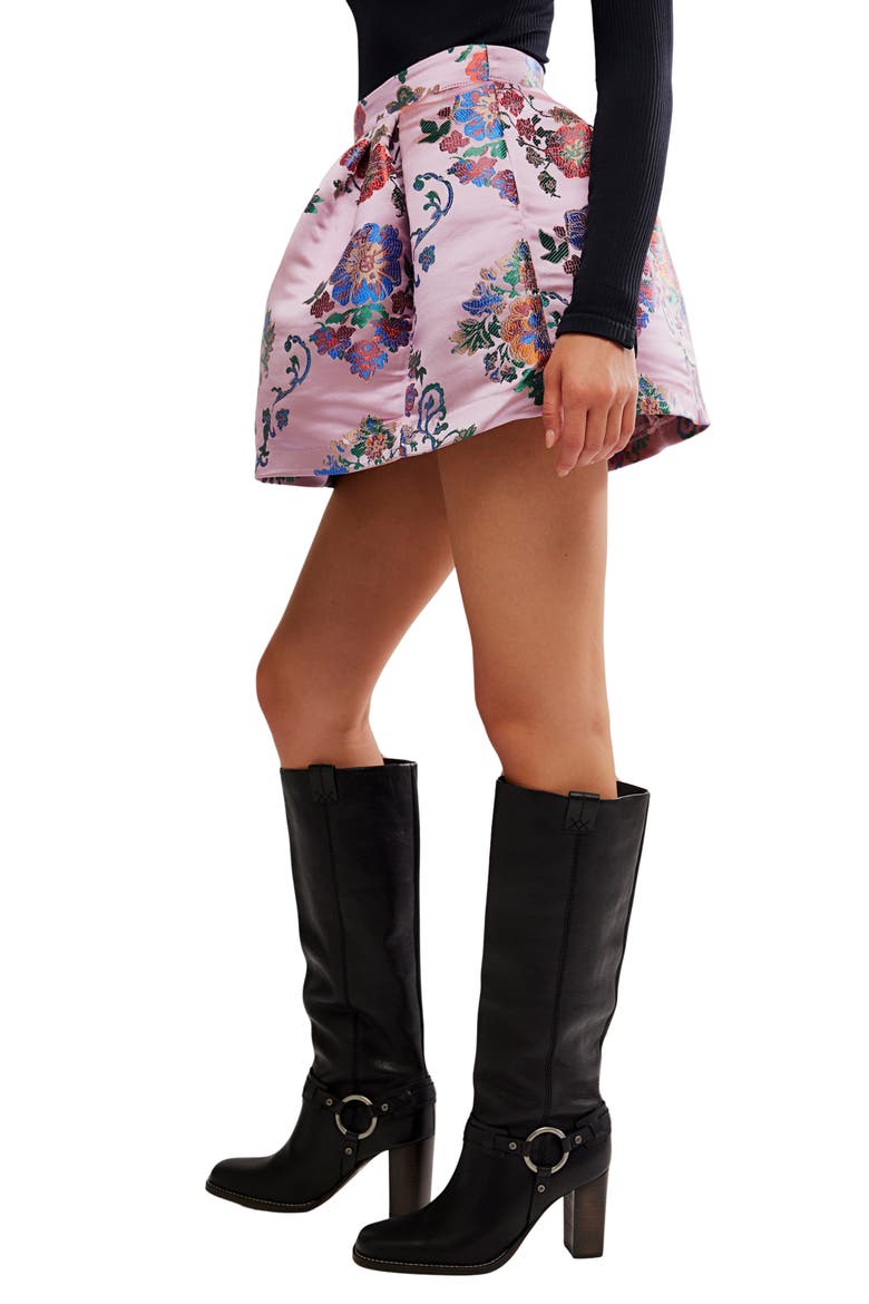 Benjamine Satin Miniskirt, Alternate, color, PINK COMBO
