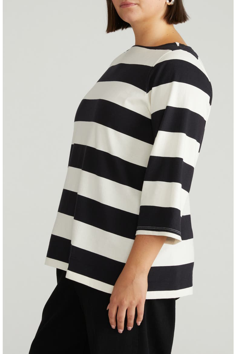 Belle Breton Stripe Top, Main, color, ECRU/ BLACK RUGBY STRIPE