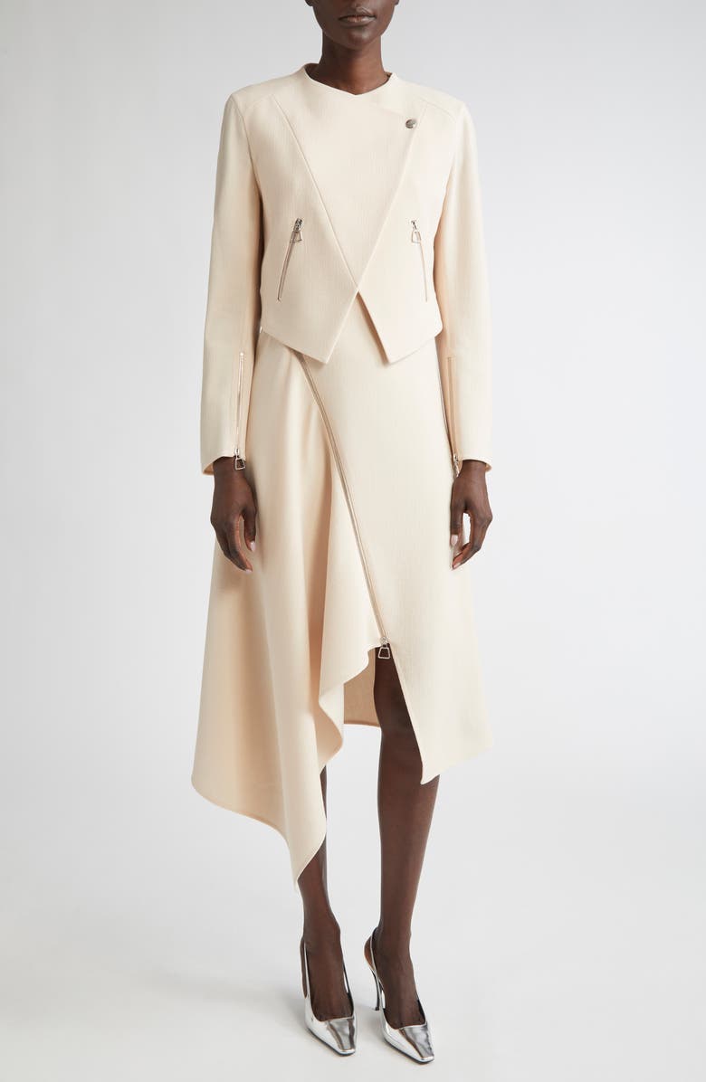 Akris Ariel Double Face Wool Crop Jacket, Alternate, color, Seashell