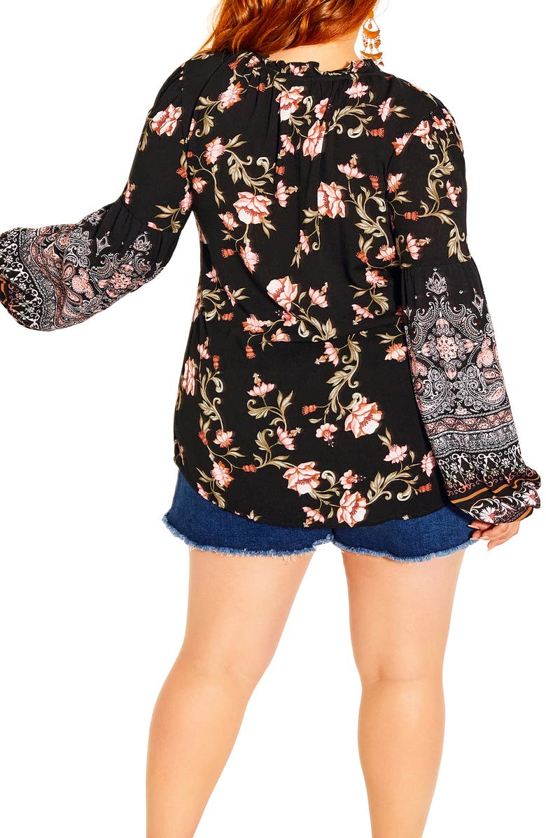 City Chic Floating Print Top, Alternate, color, 