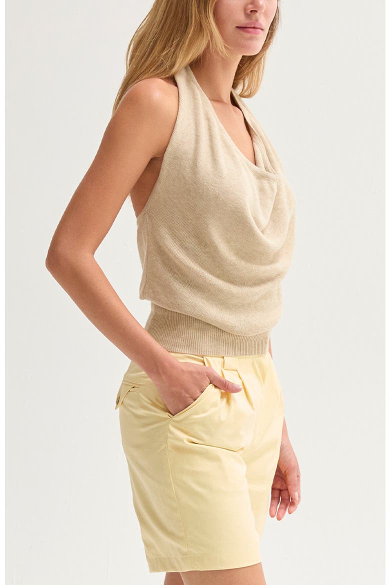 Cowl Neck Halter Knit Top, Alternate, color, Oatmeal