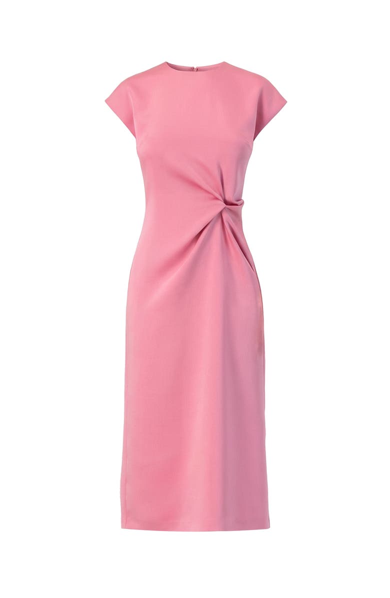 IVONNE Midi Off-Shoulder Straight Satin Dress with Side Knot, Alternate, color, Pink