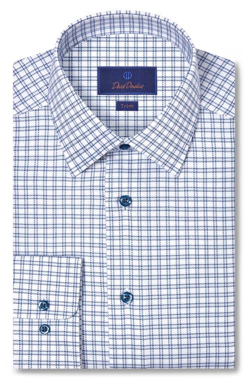 David Donahue Trim Fit Windowpane Check Cotton Dobby Dress Shirt In Multi
