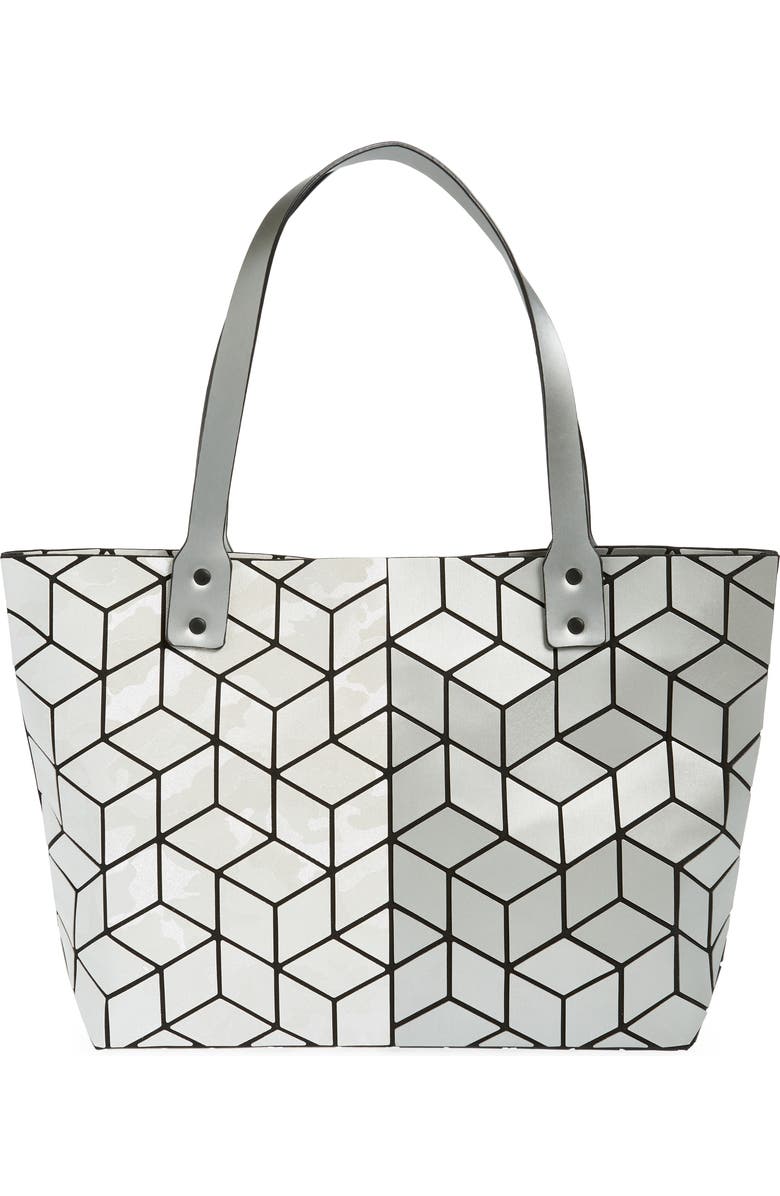 PATRIZIA LUCA Geometric Tote Bag, Main, color, Matte Silver