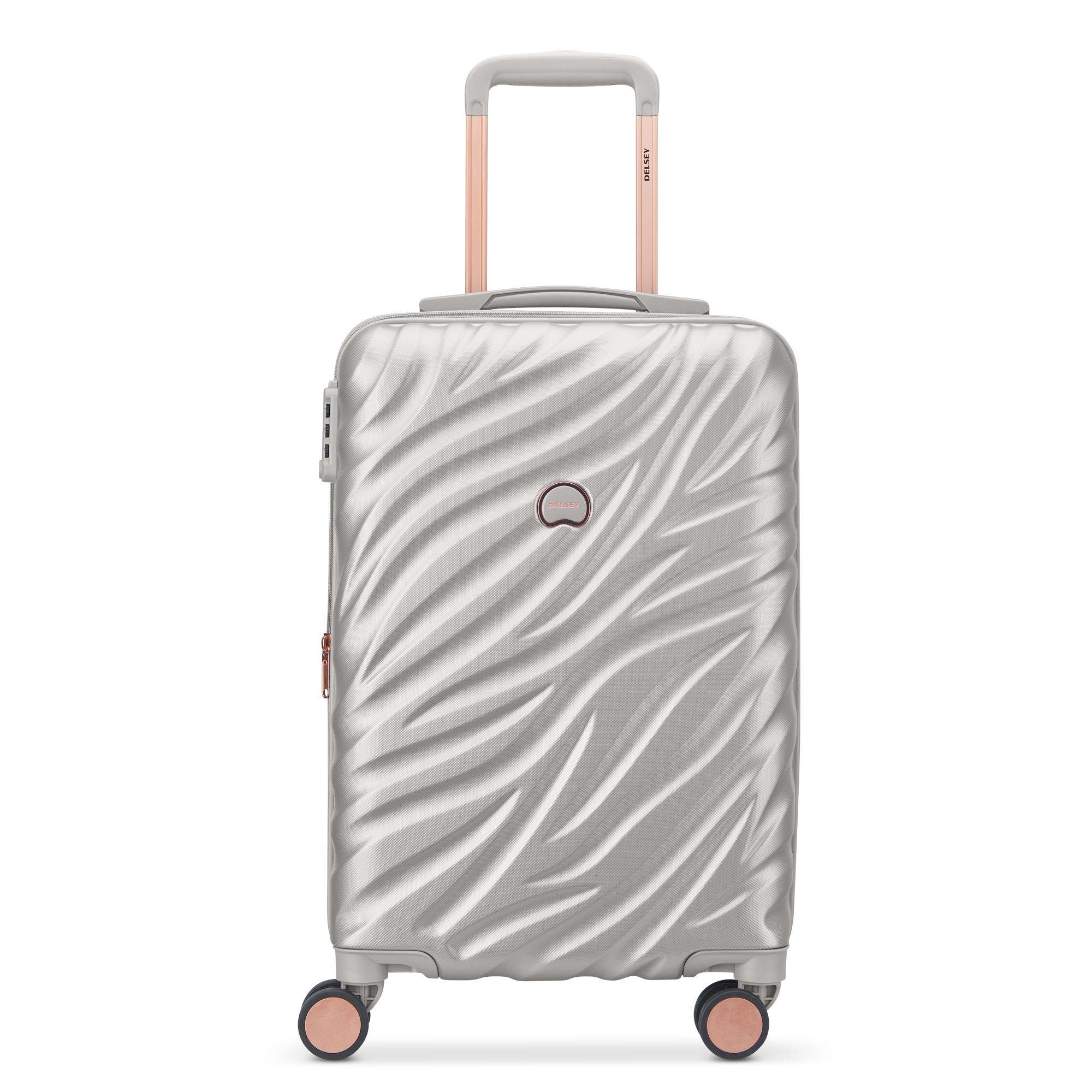 Delsey Paris Alexis Hardside 2-Piece (21"/25") Expandable Spinner Luggage Set, Alternate, color, Platinum/Rose Gold