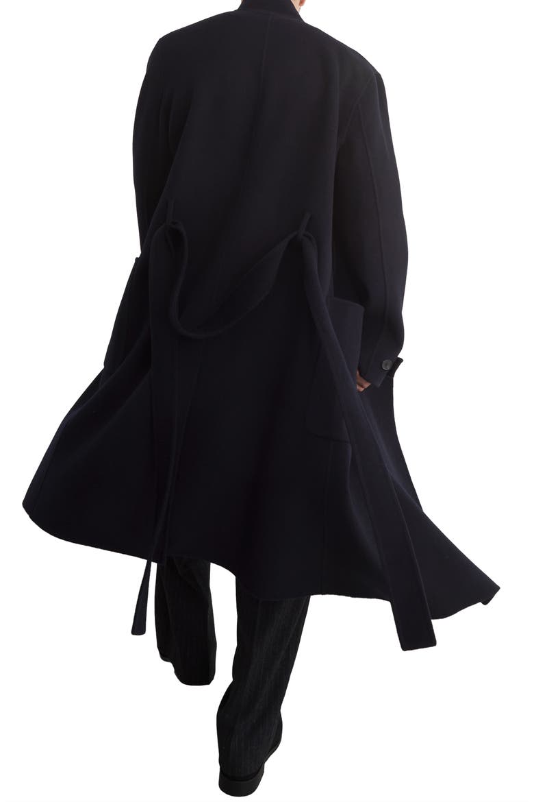 Selation Wool Blend Belted Overcoat, Alternate, color, NAVY