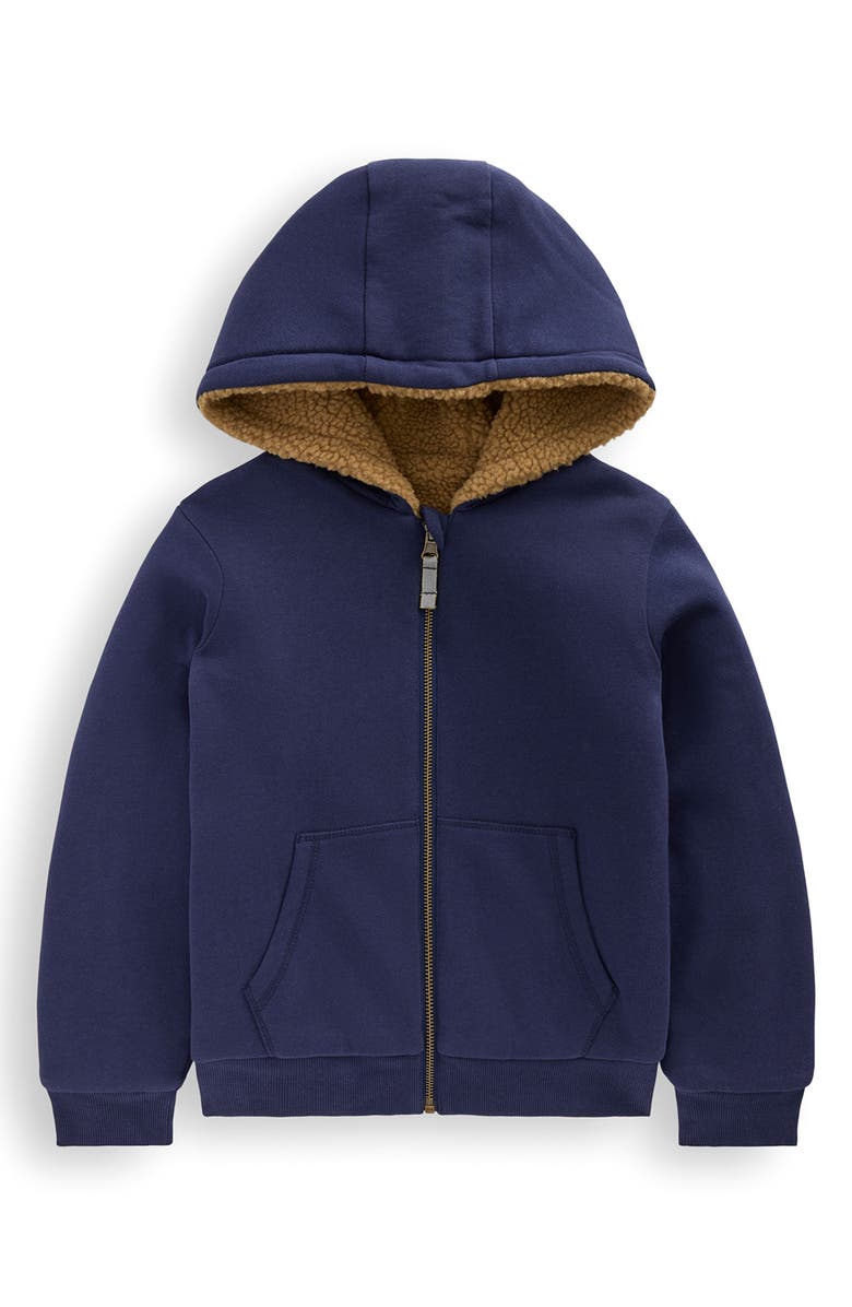 Mini Boden Kids' Reversible Hoodie, Main, color, College Navy