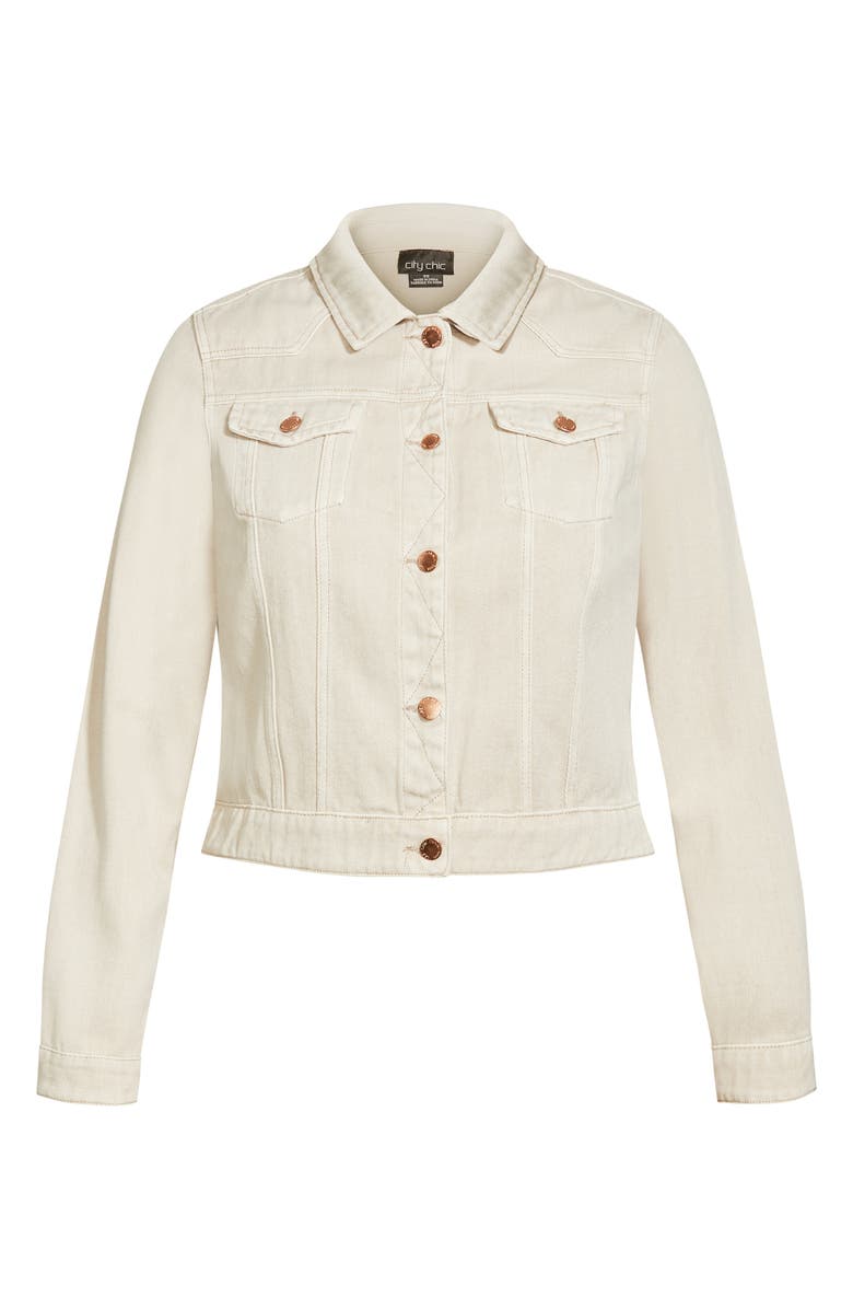 City Chic Crop Denim Jacket, Alternate, color, 