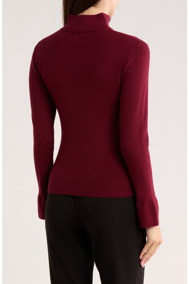 Henley Criss Cross Sweater, Alternate, color, BURGUNDY