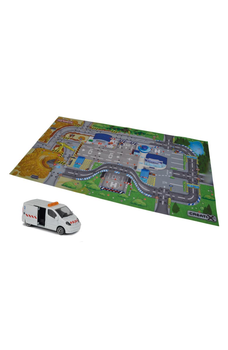 Dickie Toys HK Ltd Creatix Construction Playmat Playset With 1 Diecast Car, Main, color, Multicolored