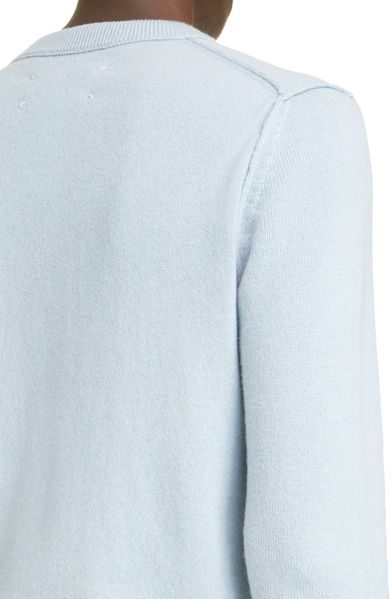 Maison Margiela Reverse Seam V-Neck Cashmere Sweater, Alternate, color, 