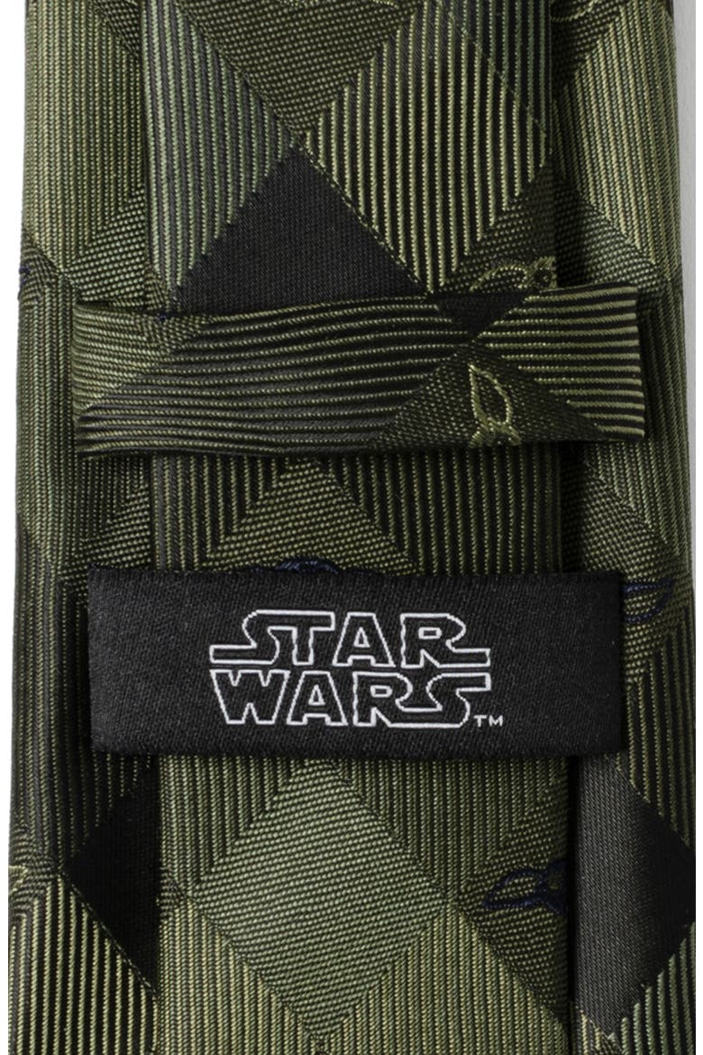 Star Wars Grogu Plaid Silk Blend Tie, Alternate, color, GREEN