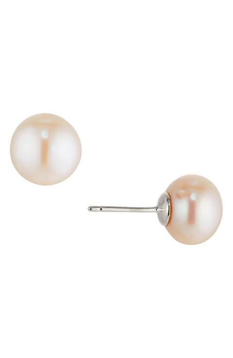 Freshwater Button Pearl Stud Earrings