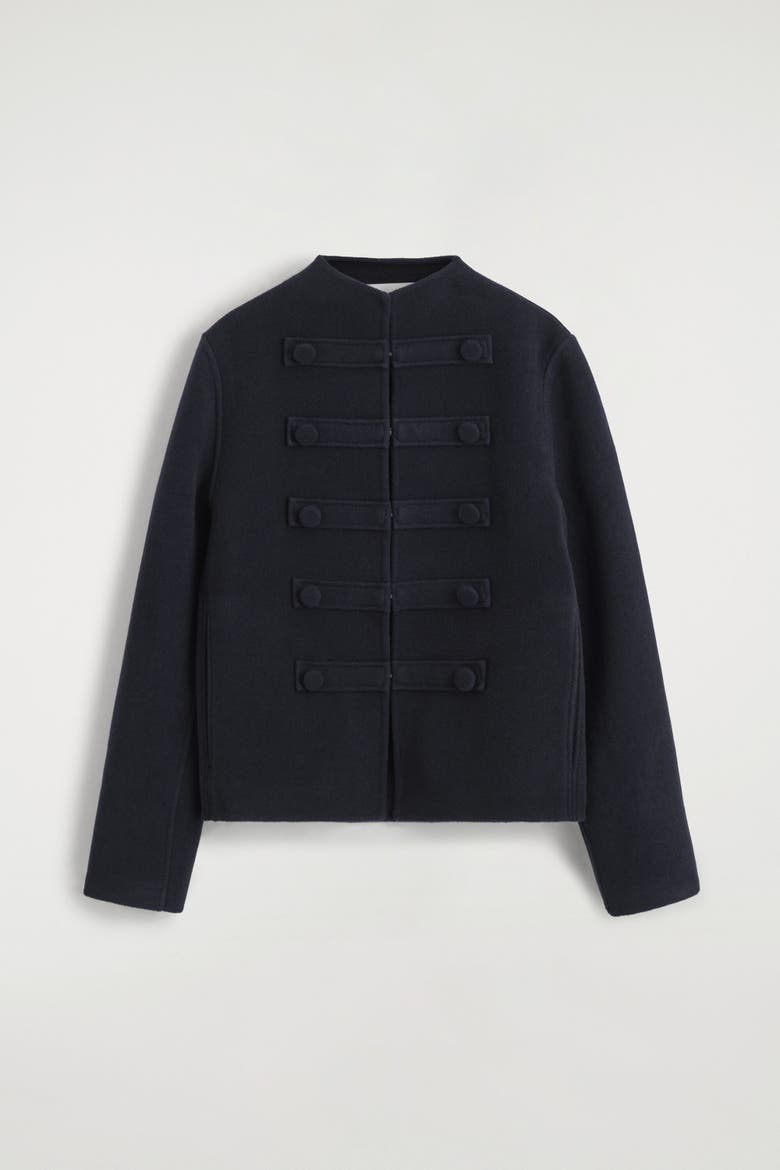 Double-faced Wool Uniform Jacket, Main, color, NAVY
