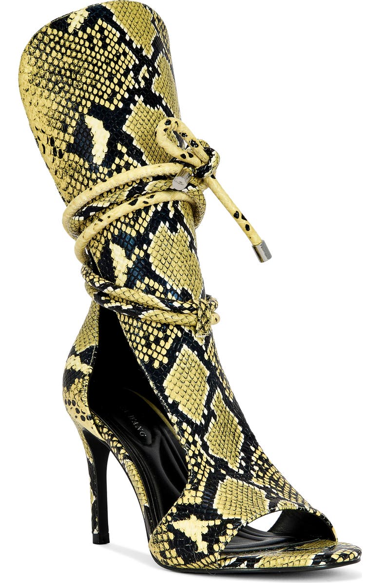 AZALEA WANG Bocker Snakeskin Embossed Sandal, Main, color, Yellow Multi