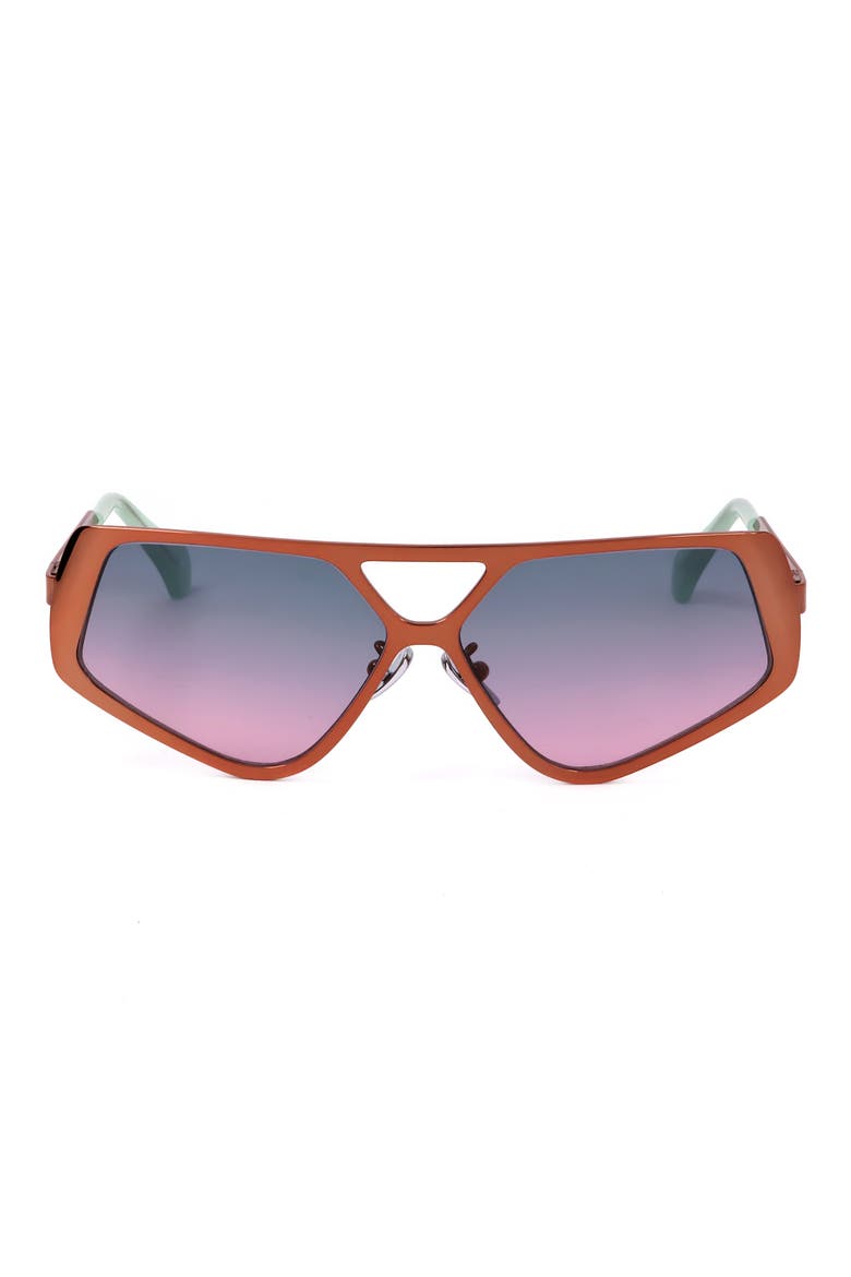 58mm Aviator Sunglasses, Main, color, ORANGE/ DARK GREY