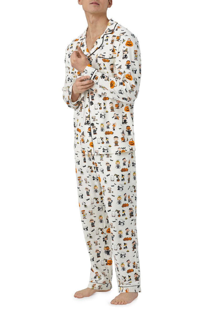 BedHead Pajamas x Peanuts<sup>®</sup> Snoopy's Halloween Print Organic Cotton Jersey Pajamas, Alternate, color, 