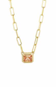 SAVVY CIE JEWELS Open Link Cubic Zirconia Pendant Necklace