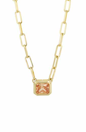 SAVVY CIE JEWELS Open Link Cubic Zirconia Pendant Necklace