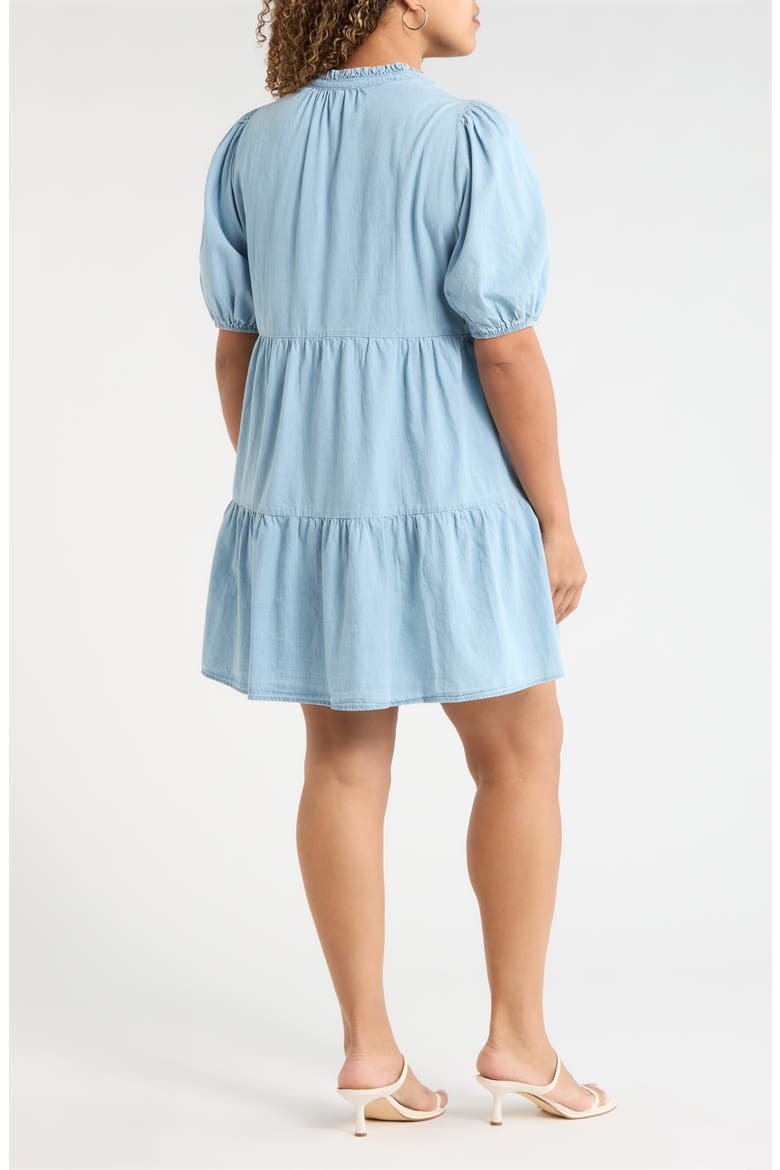 Haysville Jacey Babydoll Cotton Chambray Minidress, Alternate, color, MEDIUM-DENIM