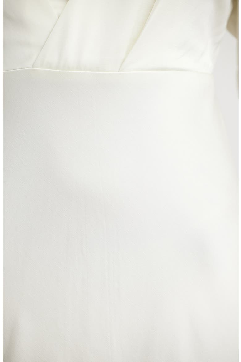 Lucile Long Sleeve Satin Gown, Alternate, color, BONE