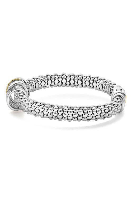 Lagos Two Tone Caviar Lux Five Ring Bracelet With Diamonds, 0.3 Ct. T. W. In Two-tone