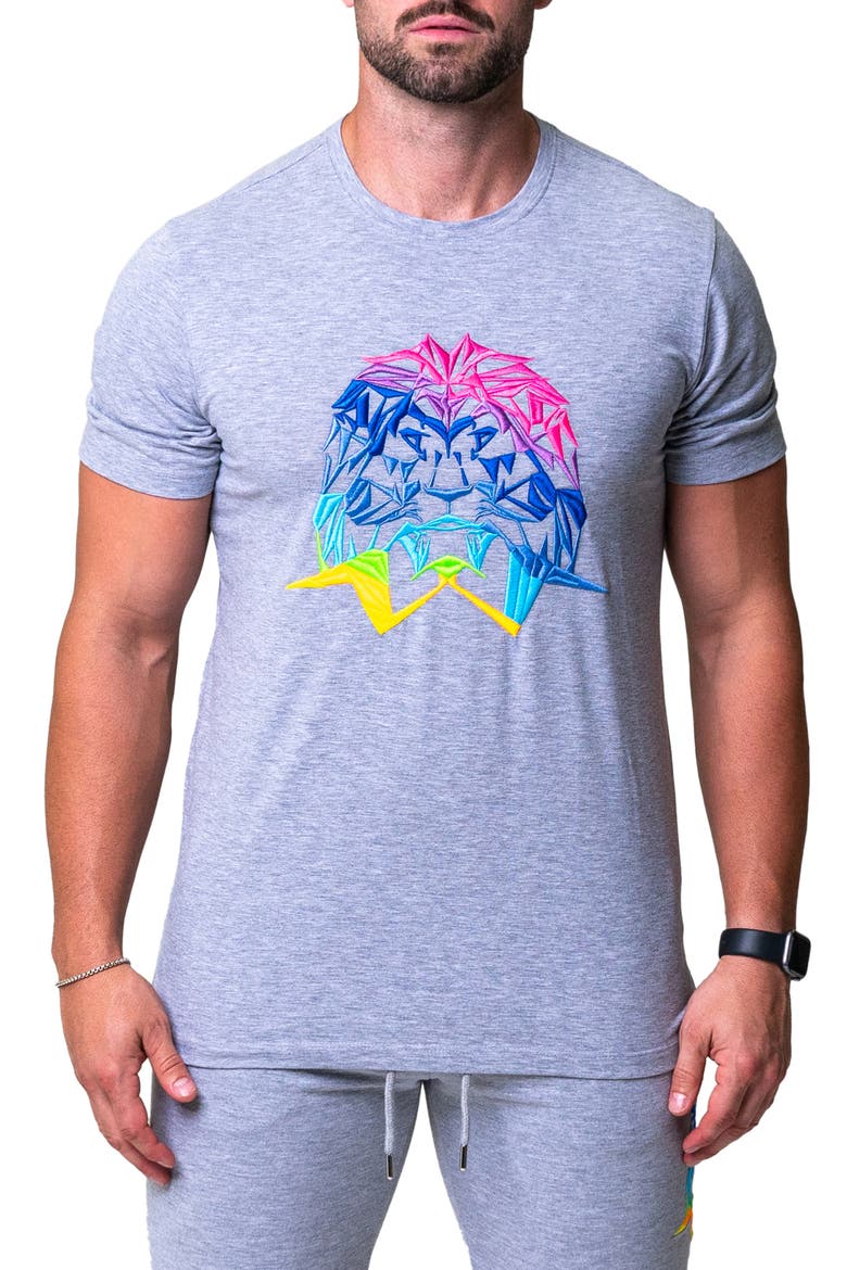 Neon Cotton Stretch Graphic T-Shirt, Main, color, GREY