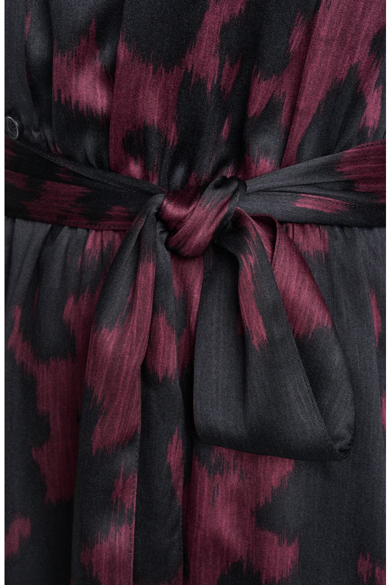 Folded Cuff Shirtdress, Alternate, color, BURGUNDY/ BLACK