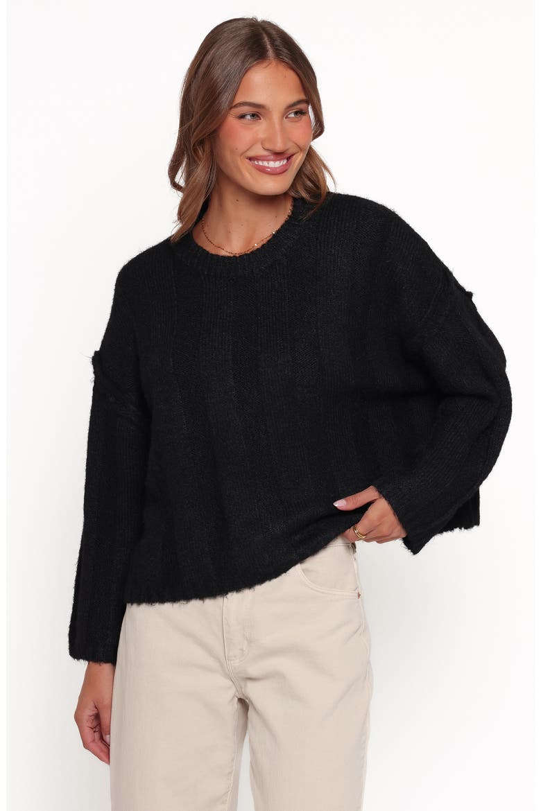 Mayven Boxy Wide Rib Sweater, Alternate, color, BLACK