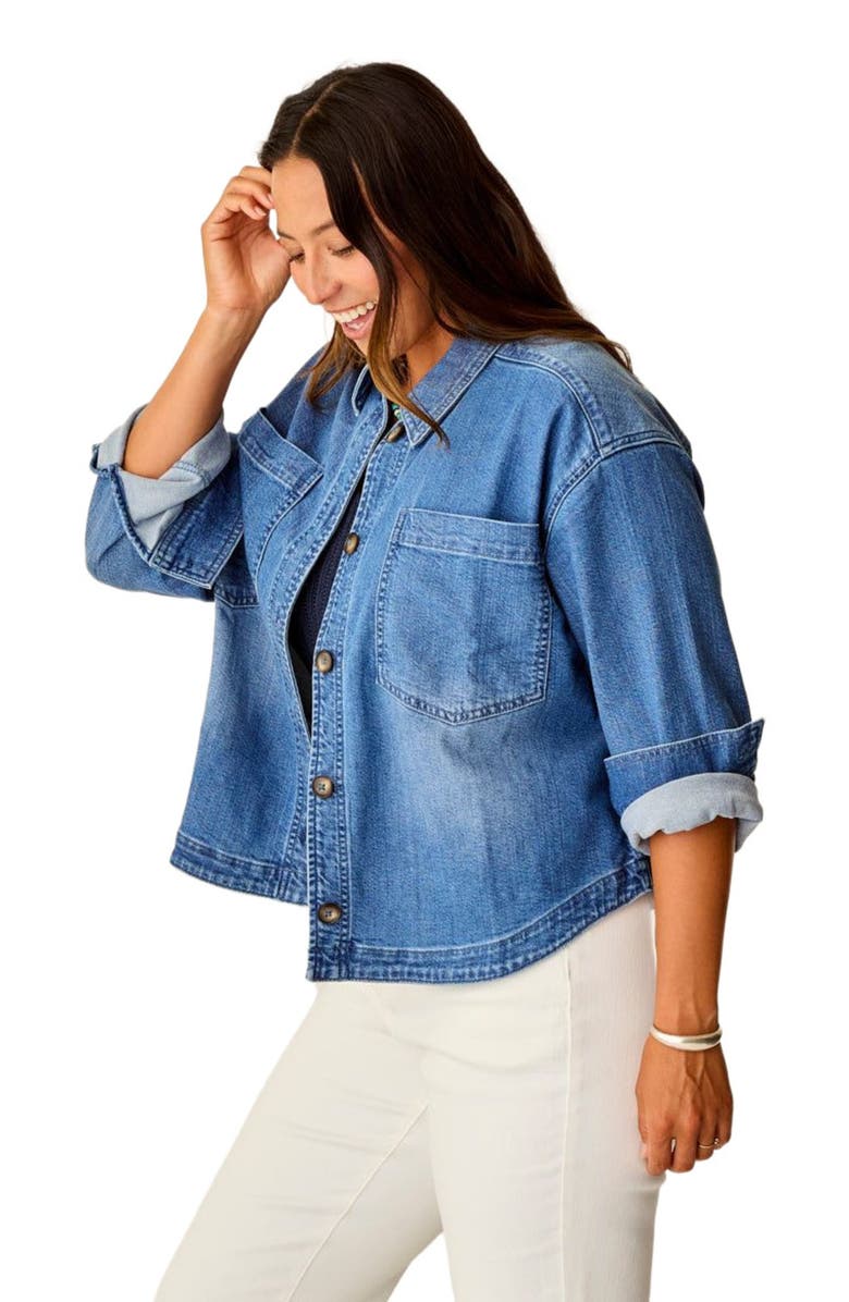 Carve Designs Flora Denim Shacket, Alternate, color, Magnolia