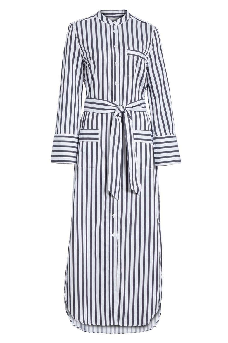 Britten Stripe Cotton Maxi Dress, Alternate, color, BRIGHT WHITE/ ECLIPSE