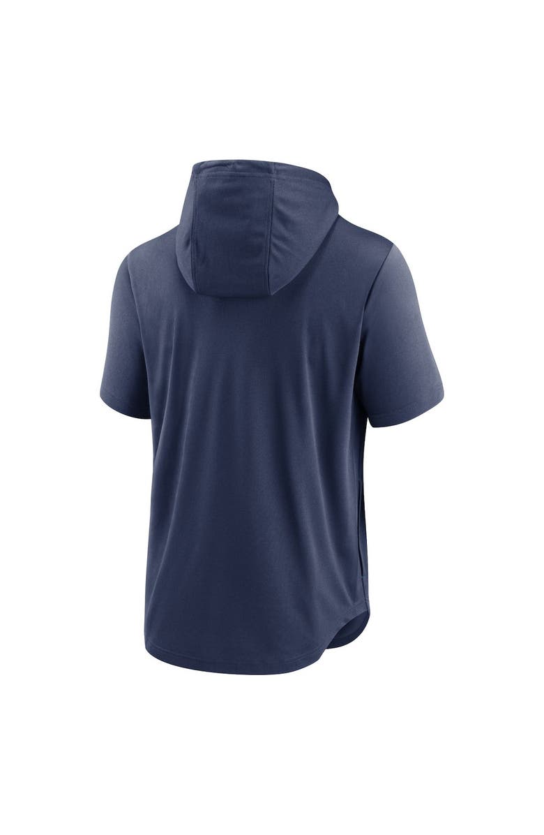 Nike Men's Nike Navy Seattle Mariners Logo Lockup Performance Short-Sleeved Pullover Hoodie, Alternate, color, 