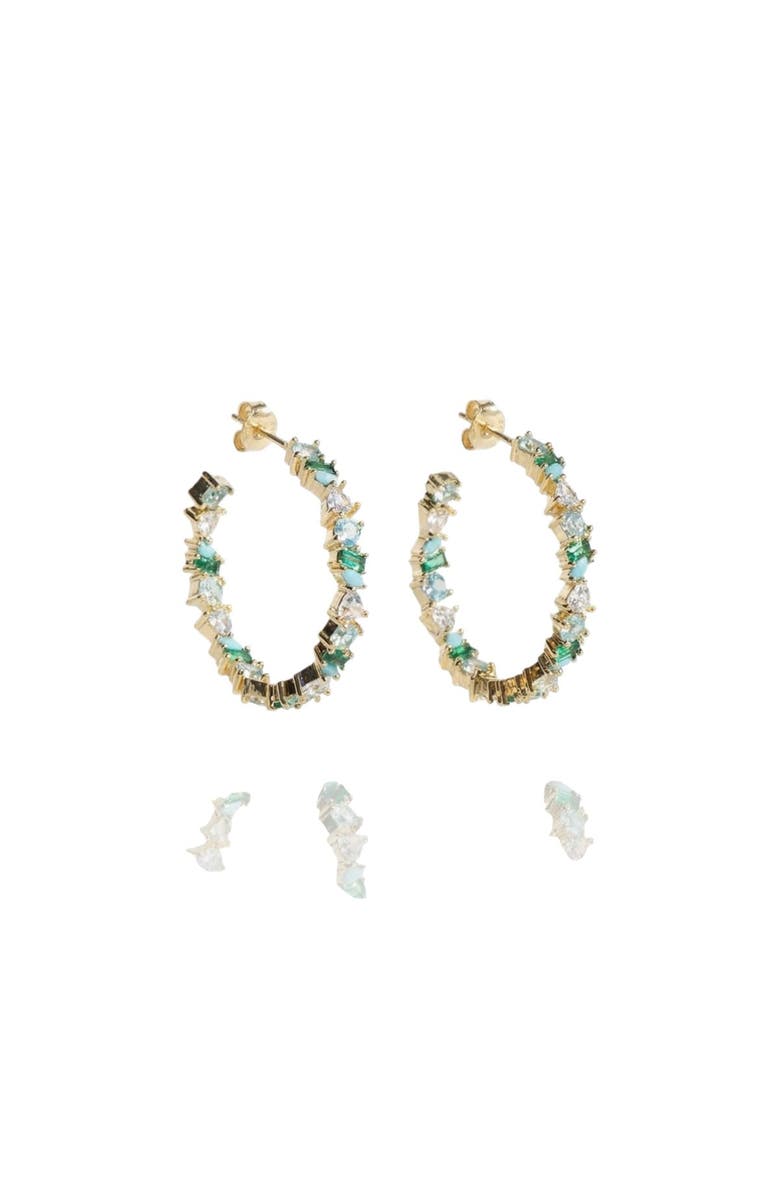 NATIVE GEM Vienna Opal Hoops, Main, color, Turquoise/Aqua