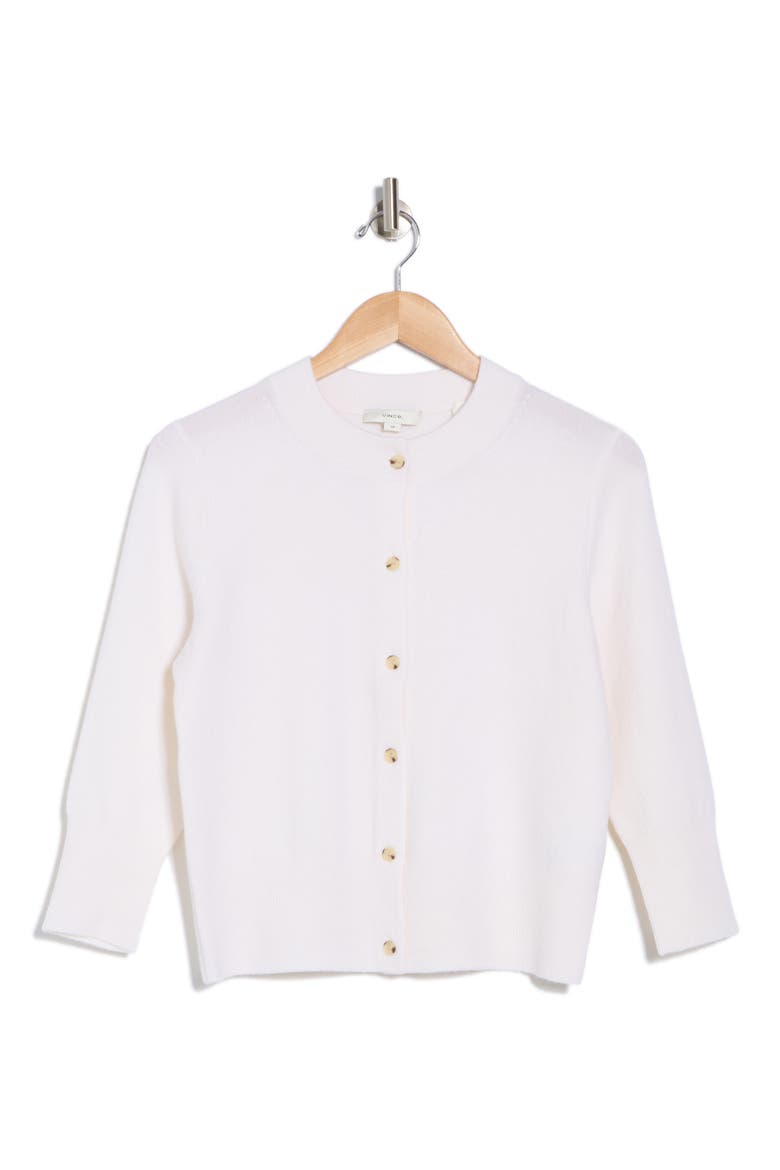 Wool Blend Shrunken Cardigan, Alternate, color, OFF WHITE