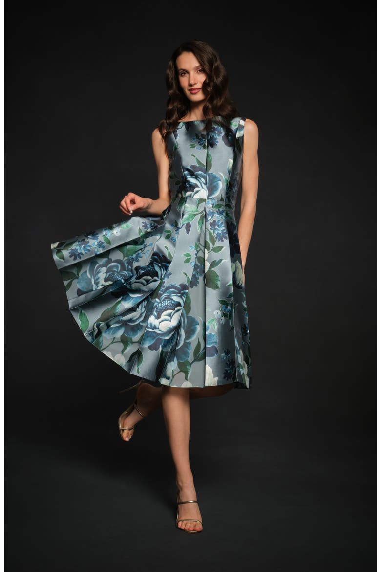 Anastasia Fit & Flare Sleeveless Cocktail Dress, Alternate, color, ICEBERG