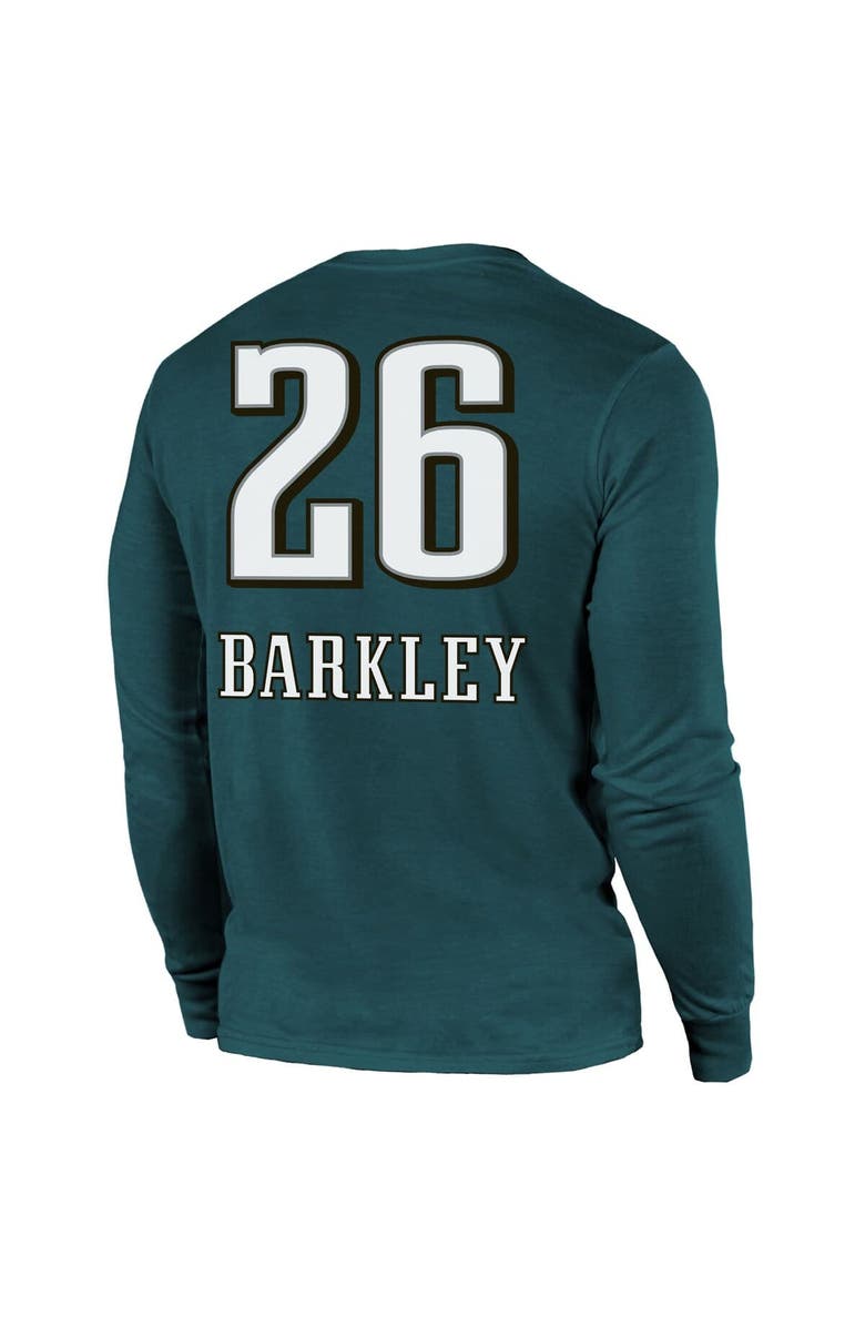 Majestic Threads Men's Majestic Threads Saquon Barkley Midnight Green Philadelphia Eagles Super Bowl LIX Player Name & Number Tri-Blend Long Sleeve T-Shirt, Alternate, color, 
