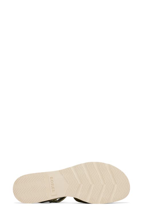 Sorel Ella Iii Ankle Strap Sandal In Utility Green/honey White