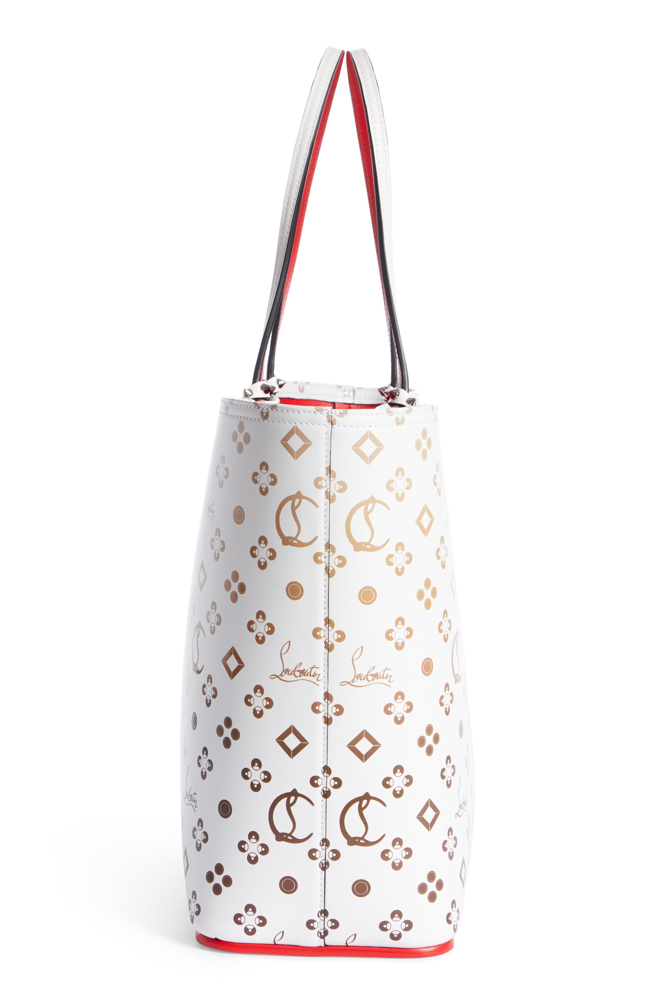 Cabata Loubinthesky Leather Tote, Alternate, color, SNOW-NUDES/ SNOW