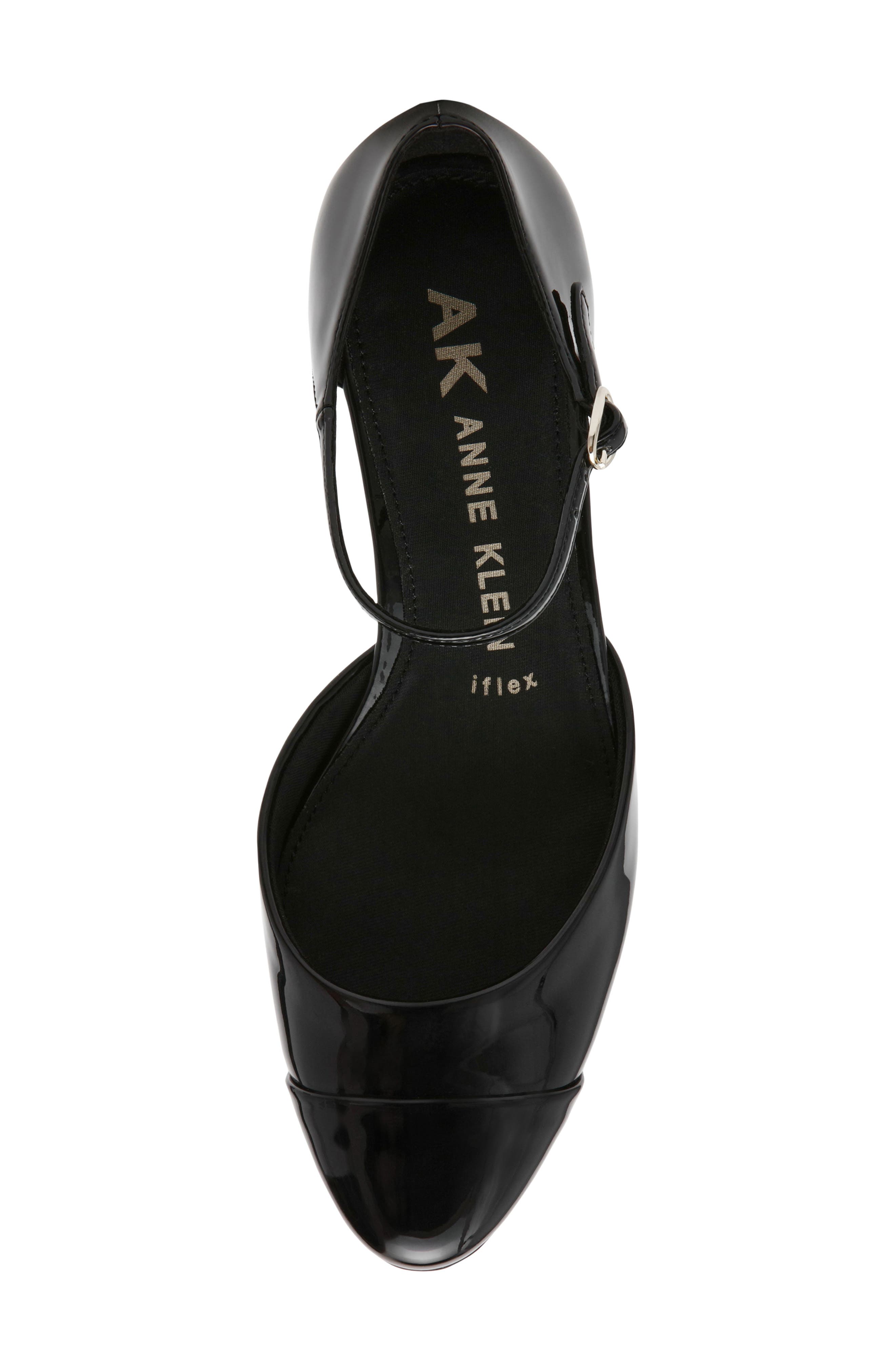 Anne Klein Picus Ankle Strap Pump, Alternate, color, Black Patent