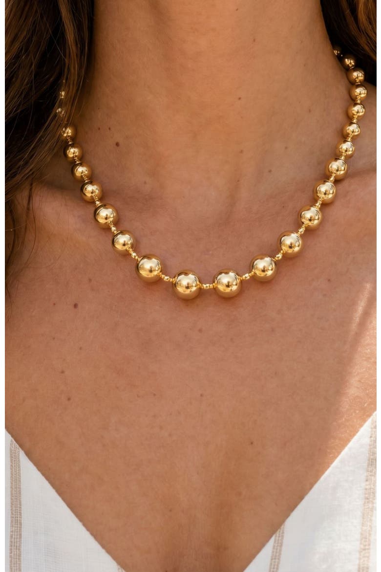 Sienna Graduated Beaded Necklace, Alternate, color, Gold