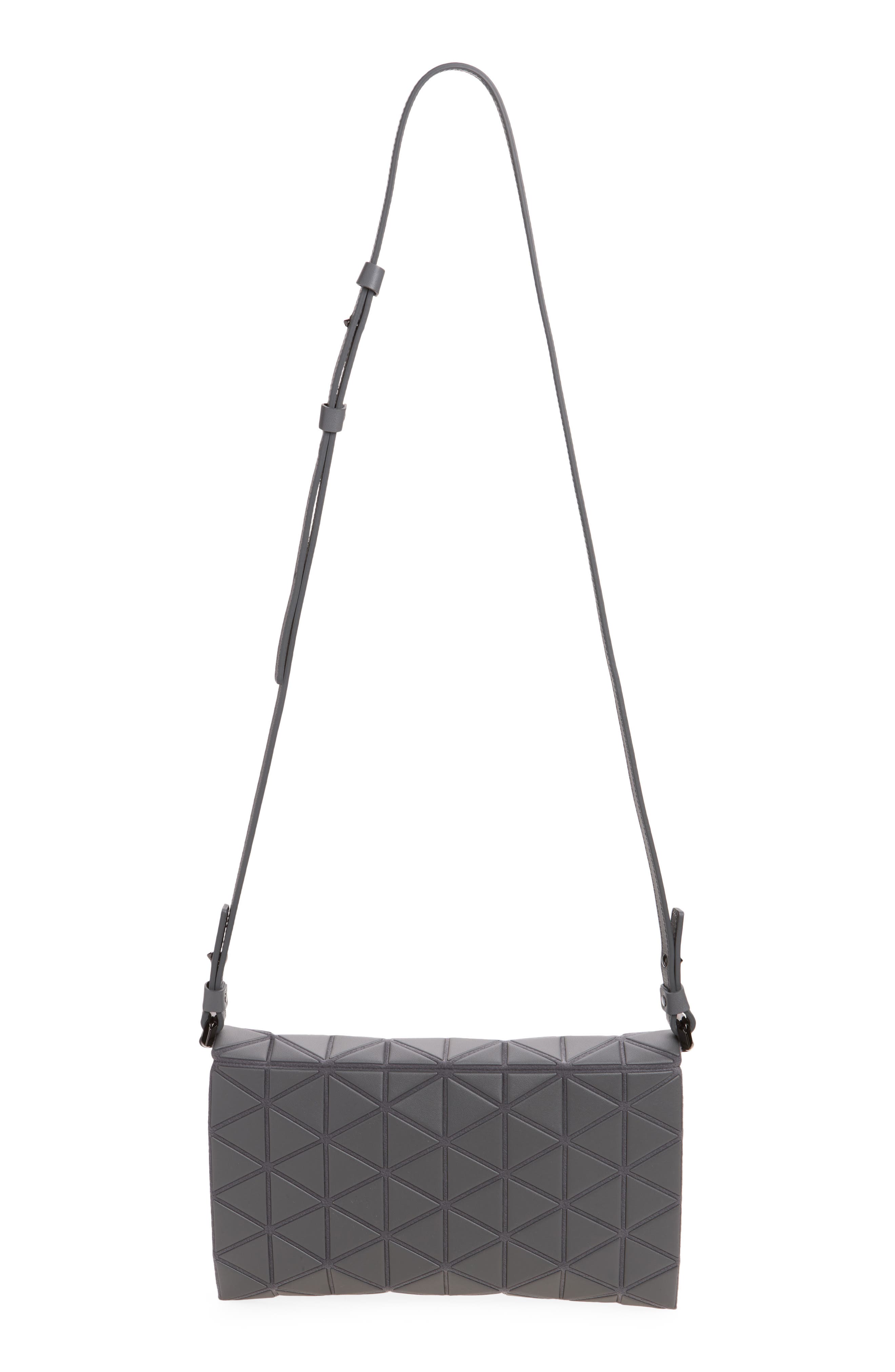 Tonneau Matte Black Crossbody Bag, Alternate, color, DARK GRAY