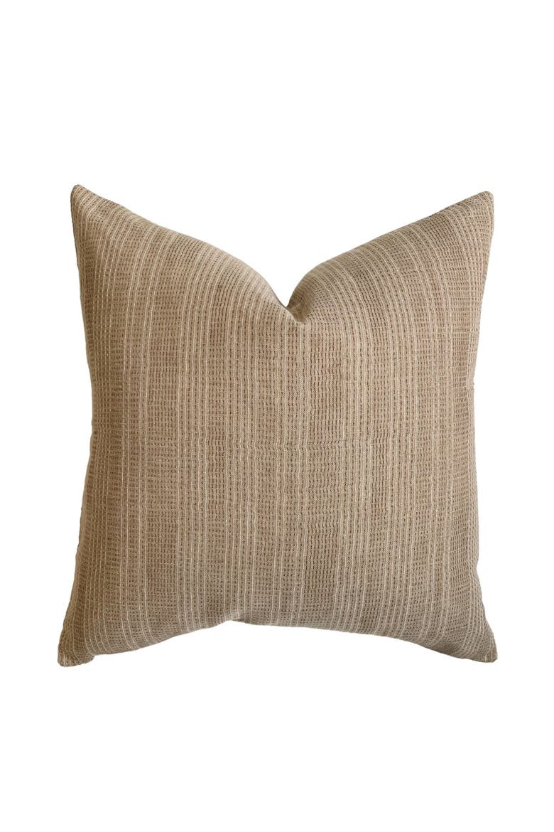 Clyde Brown Woven Stripe Pillow Cover, Main, color, Brown