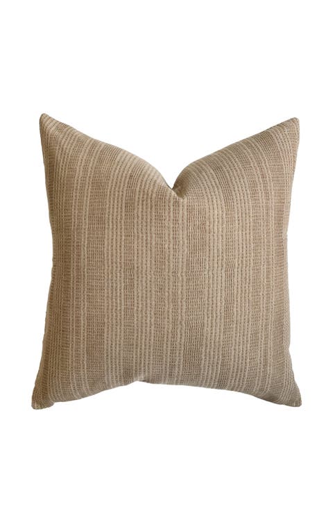 Clyde Brown Woven Stripe Pillow Cover