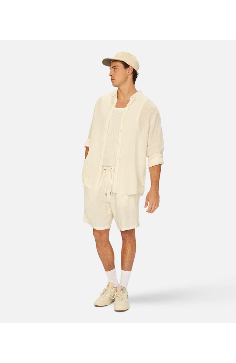 Industrie Australia The Tennyson Linen Blend Long Sleeve Shirt, Alternate, color, New Cream Yd