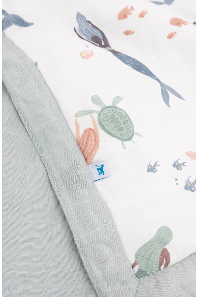 Cotton Muslin Toddler Comforter, Alternate, color, MERMAIDS