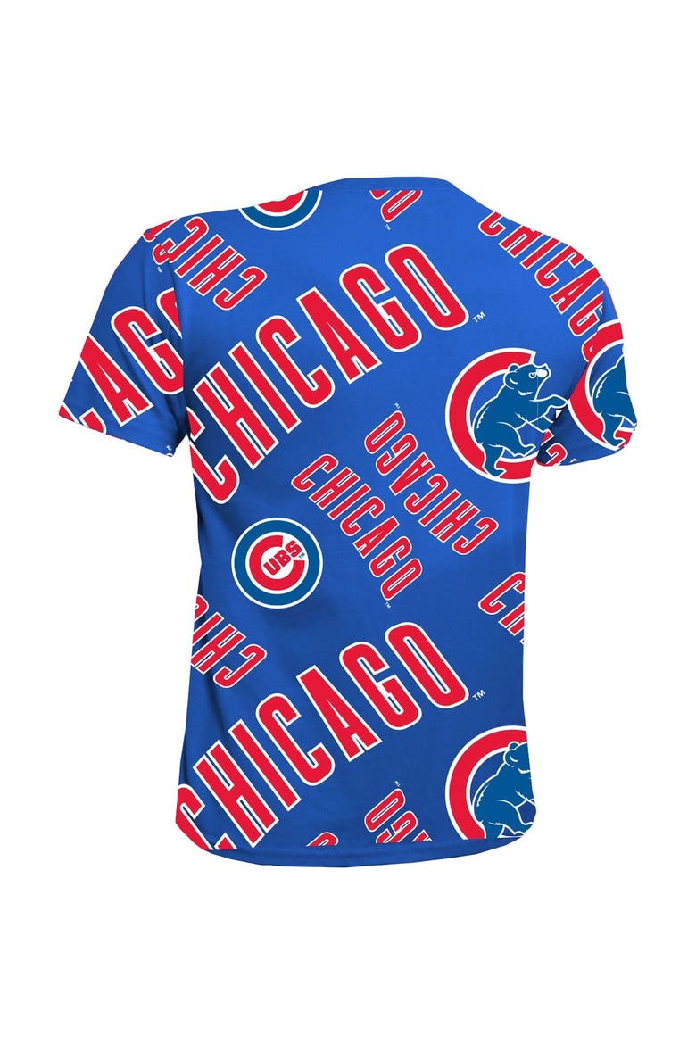 Youth Stitches Royal Chicago Cubs Allover Team T-Shirt, Alternate, color, Royal