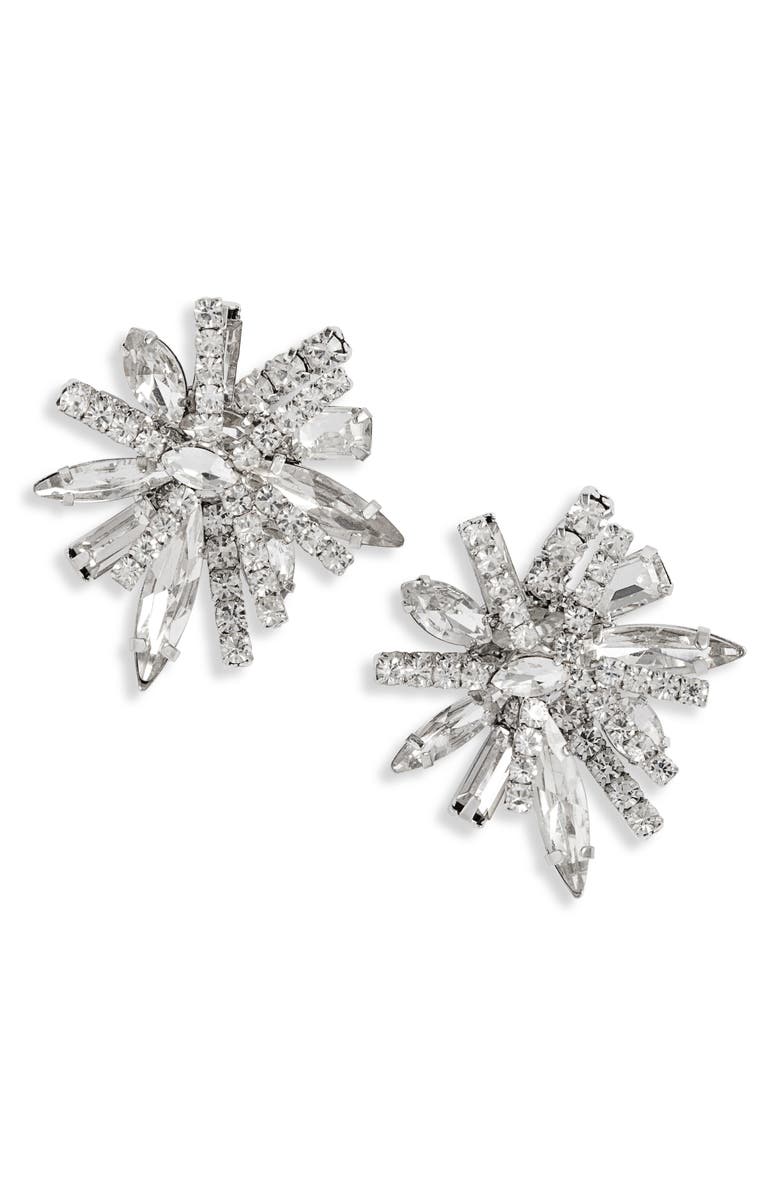 CRISTABELLE Statement Cluster Crystal Earrings, Main, color,