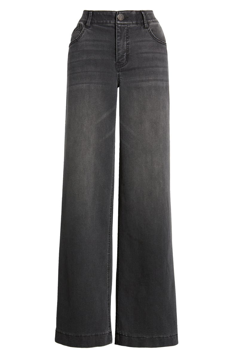 Wit & Wisdom Sam 'Ab'Solution High Waist Wide Leg Jeans, Alternate, color, Washed Black