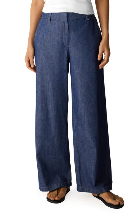 Wide Leg Organic Cotton Denim Pants