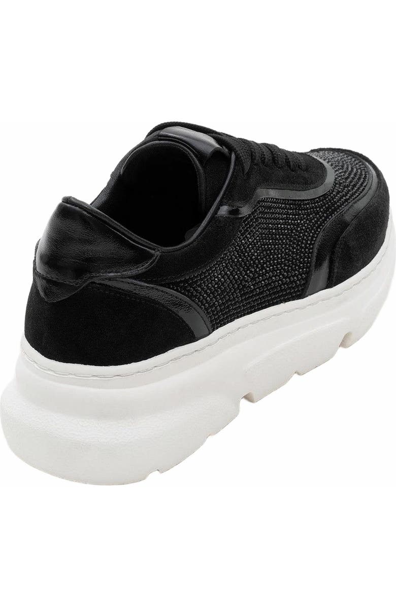 Forever & Always Shoes Polly Rhinestone Suede Leather Platform Sneakers, Alternate, color,